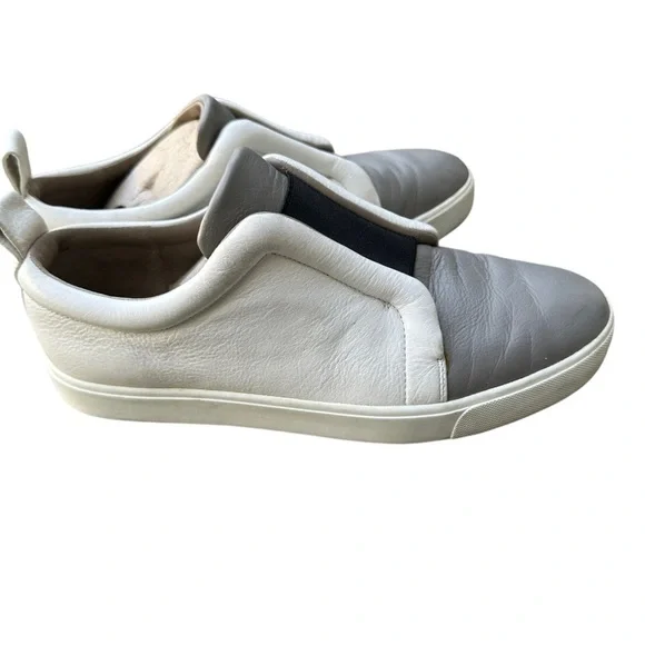 Vince Cream and grey Casual Slip-On sneaker leather size 9 - Picture 3 of 10